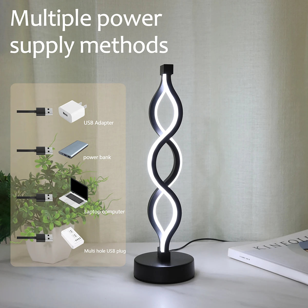 Luci di Spirale Moderna - Nachttischlampe-letto-design.com