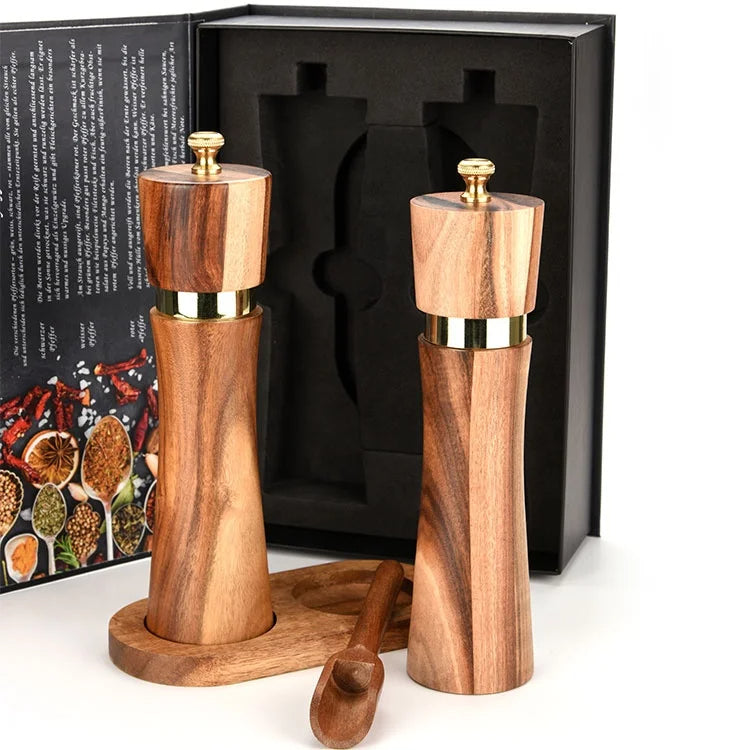 GustoLegno Akazienholz Salz- und Pfeffermühle Set-letto-design.com