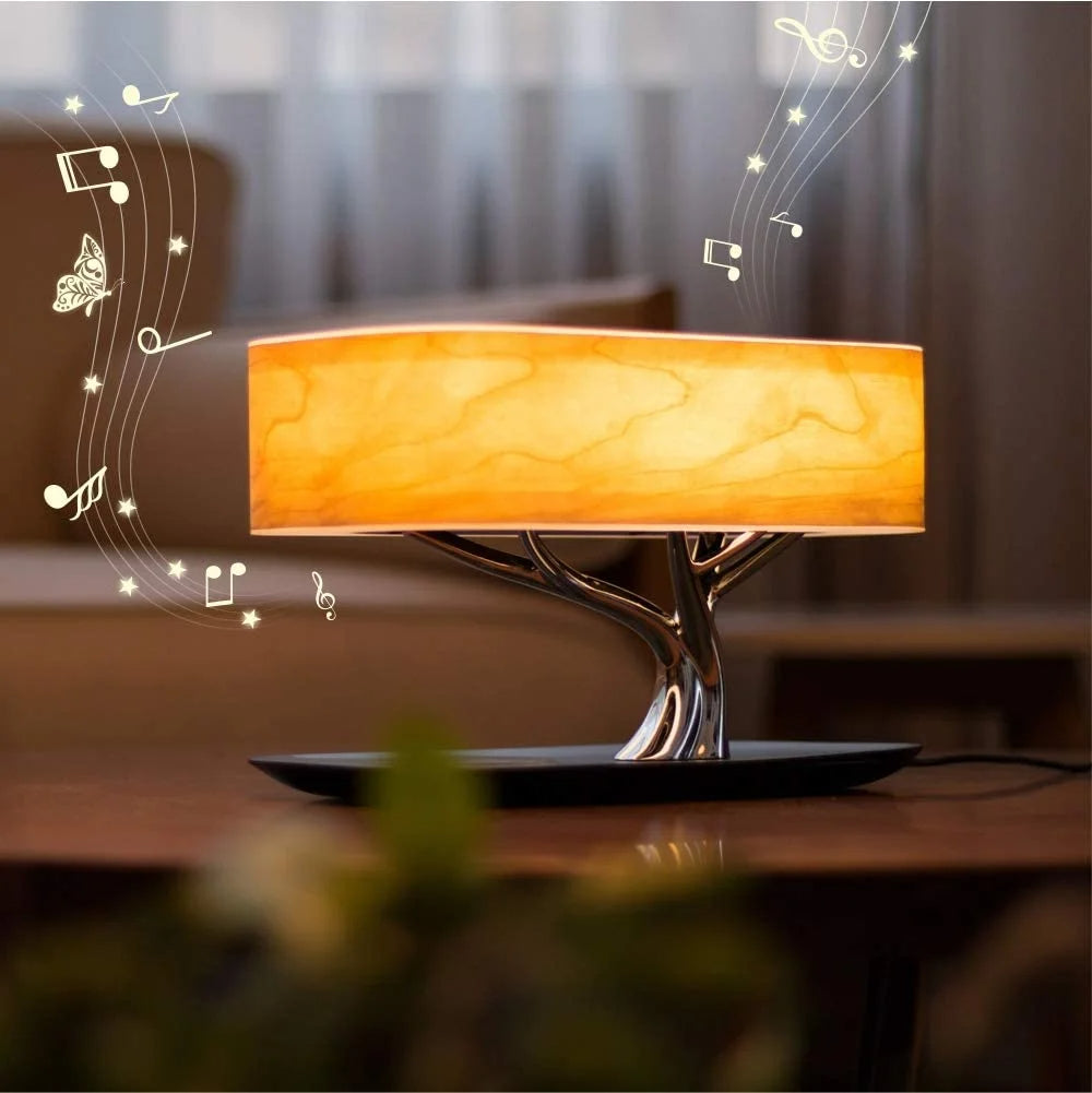 LuceArmonia Albero: Nachttischlampe mit Bluetooth Lautsprecher-letto-design.com