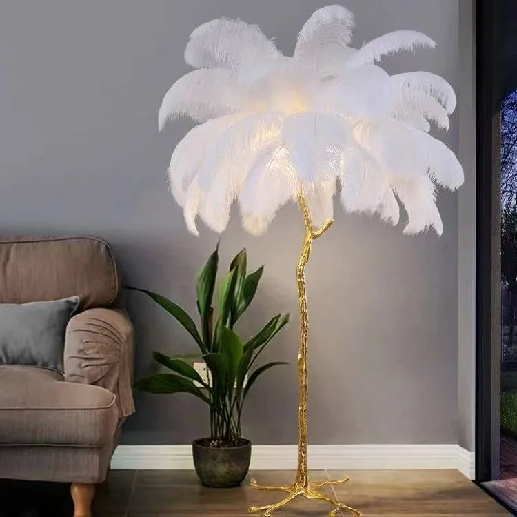 Luce Piuma Elegante – Elegante Bodenlampe mit Federdetails-letto-design.com