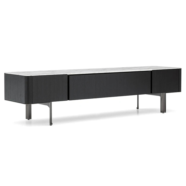 TV-Lowboard Eleganza Nero – Zeitloses Design mit edlem Marmo-letto-design.com