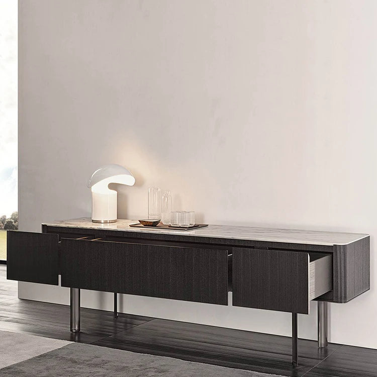 TV-Lowboard Eleganza Nero – Zeitloses Design mit edlem Marmo-letto-design.com