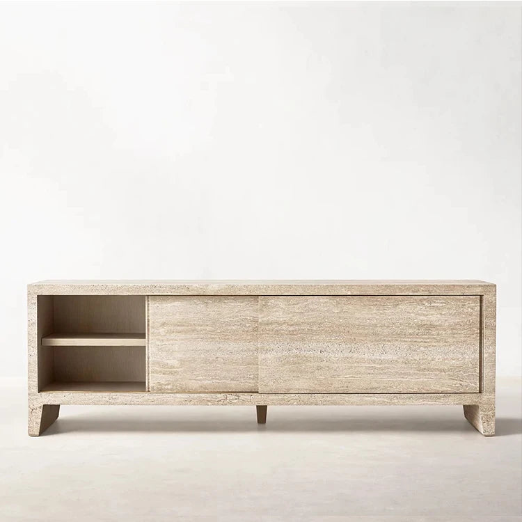 Sideboard "Marmo Eleganza" – Minimalistisches Design mit luxuriösem Travertin-letto-design.com
