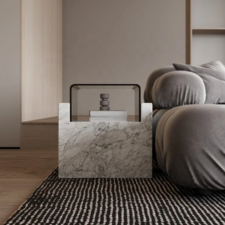 Couch - & Nachttisch Travéro – Ein Unikat aus Naturstein und Glas-letto-design.com