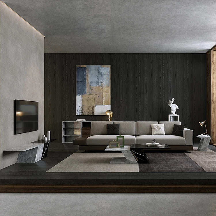 White Grey Natural Marble Unit TV Cabinet Modern TV Stands Luxury Living Room Furniture-letto-design.com