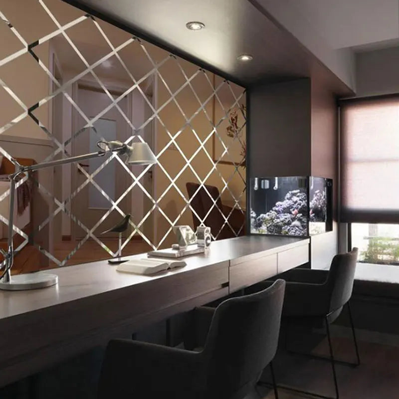 Wandspiegel-Aufkleber im Diamantmuster – Modernes Interieur Highlight-letto-design.com