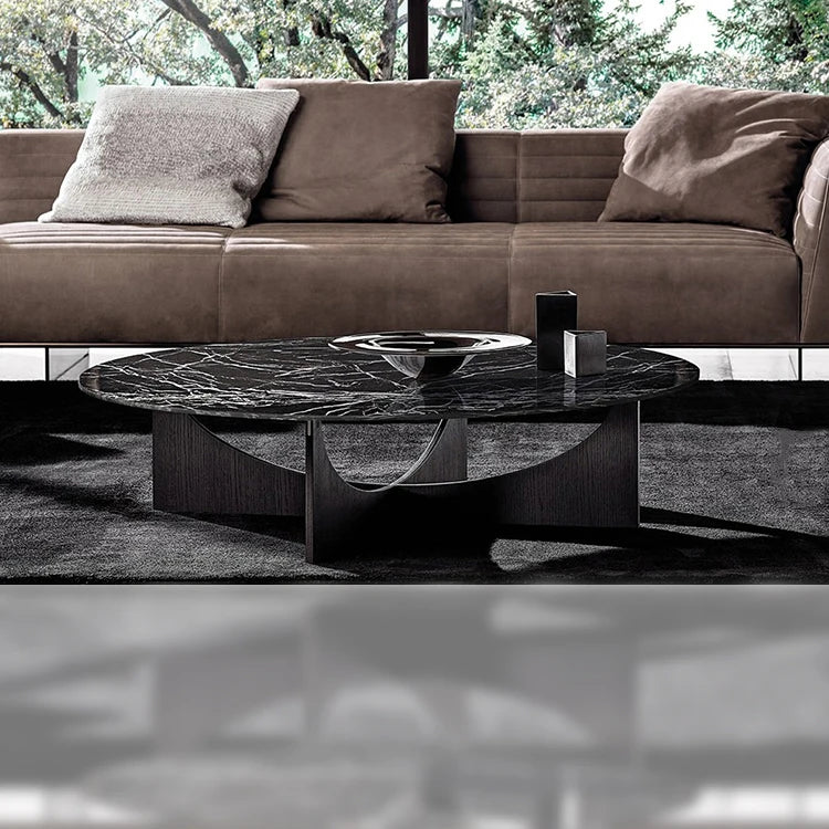 Runder Couchtisch aus Marmor „Eclat Noir“-letto-design.com