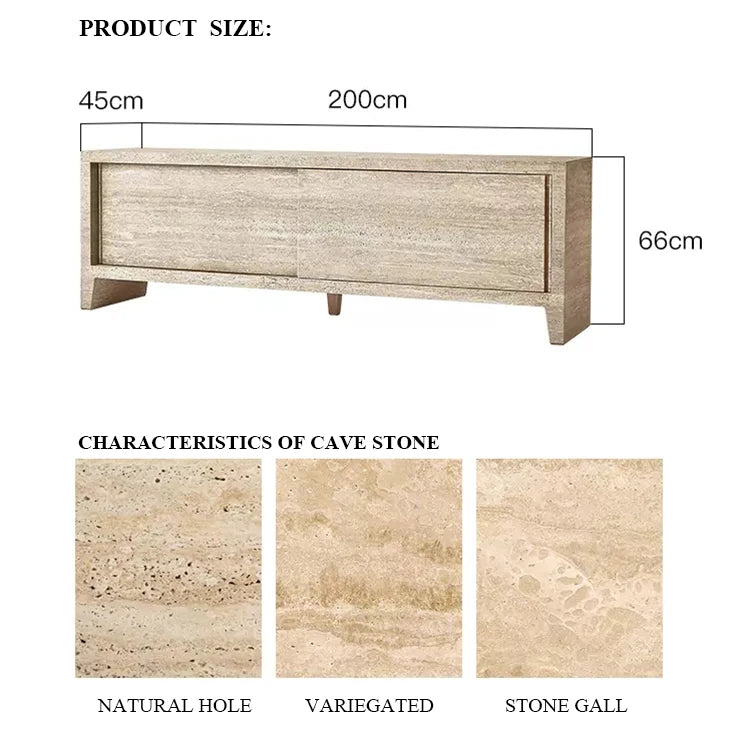 Sideboard "Marmo Eleganza" – Minimalistisches Design mit luxuriösem Travertin-letto-design.com