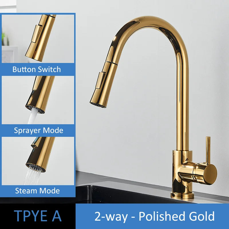 Rubinetto Eleganza Oro – Hochwertiger Küchenwasserhahn-letto-design.com