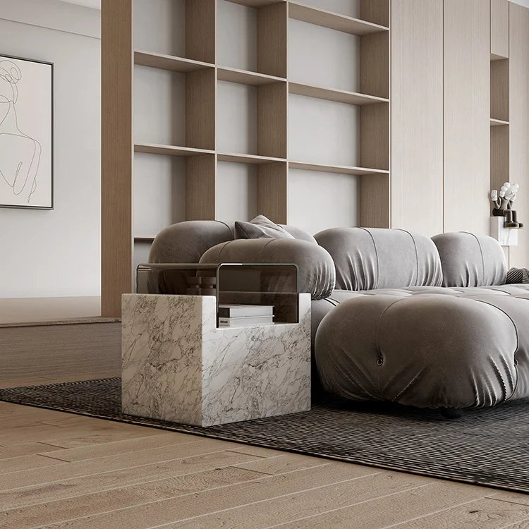 Couch - & Nachttisch Travéro – Ein Unikat aus Naturstein und Glas-letto-design.com