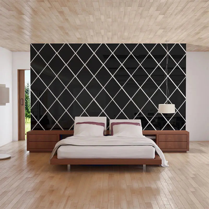 Wandspiegel-Aufkleber im Diamantmuster – Modernes Interieur Highlight-letto-design.com