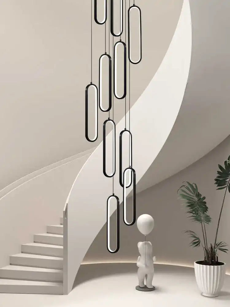 Eleganter LED-Kronleuchter "Luminous Elegance" für hohe Decken-letto-design.com