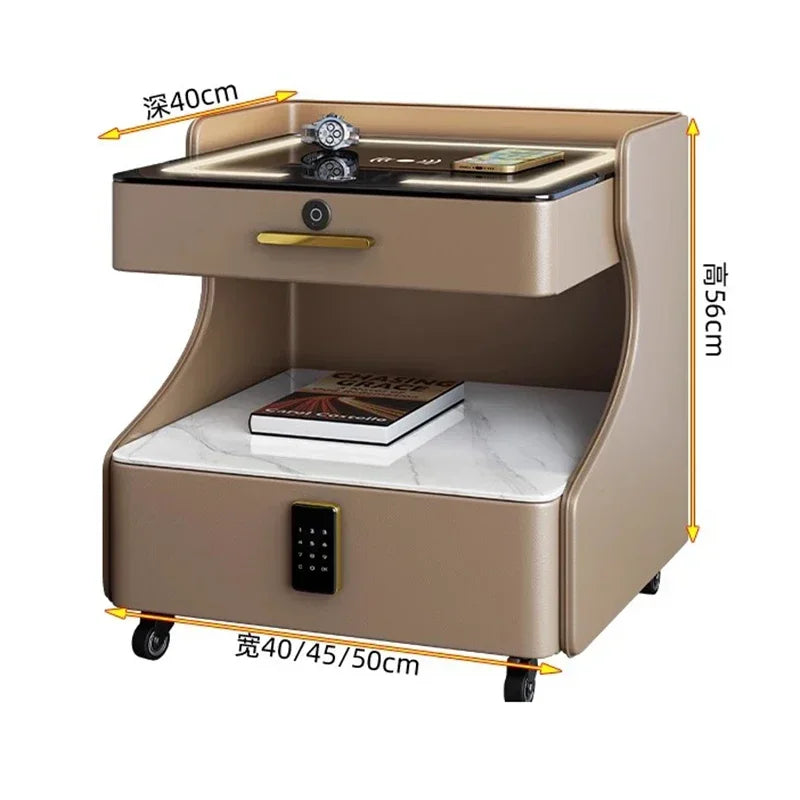 Eleganter Nachttisch mit Passwortschloss & Wireless-Ladestation-letto-design.com