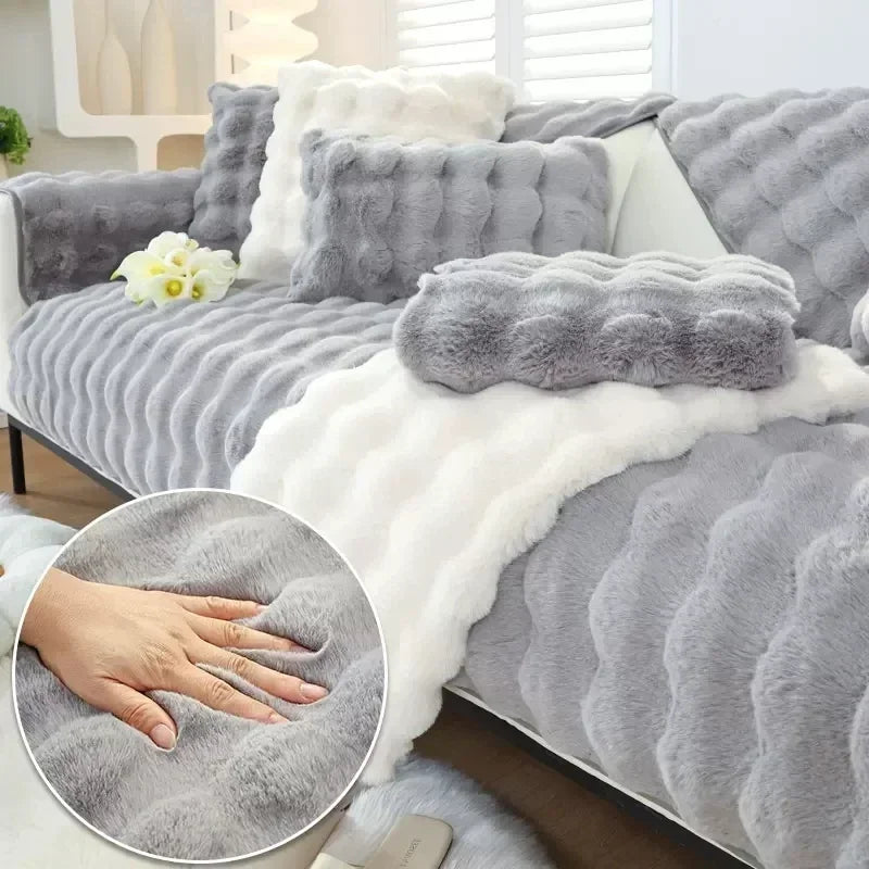 Luxuriöser Pelz-Sofabezug - Weiche Haptik und winterlicher Komfort-letto-design.com