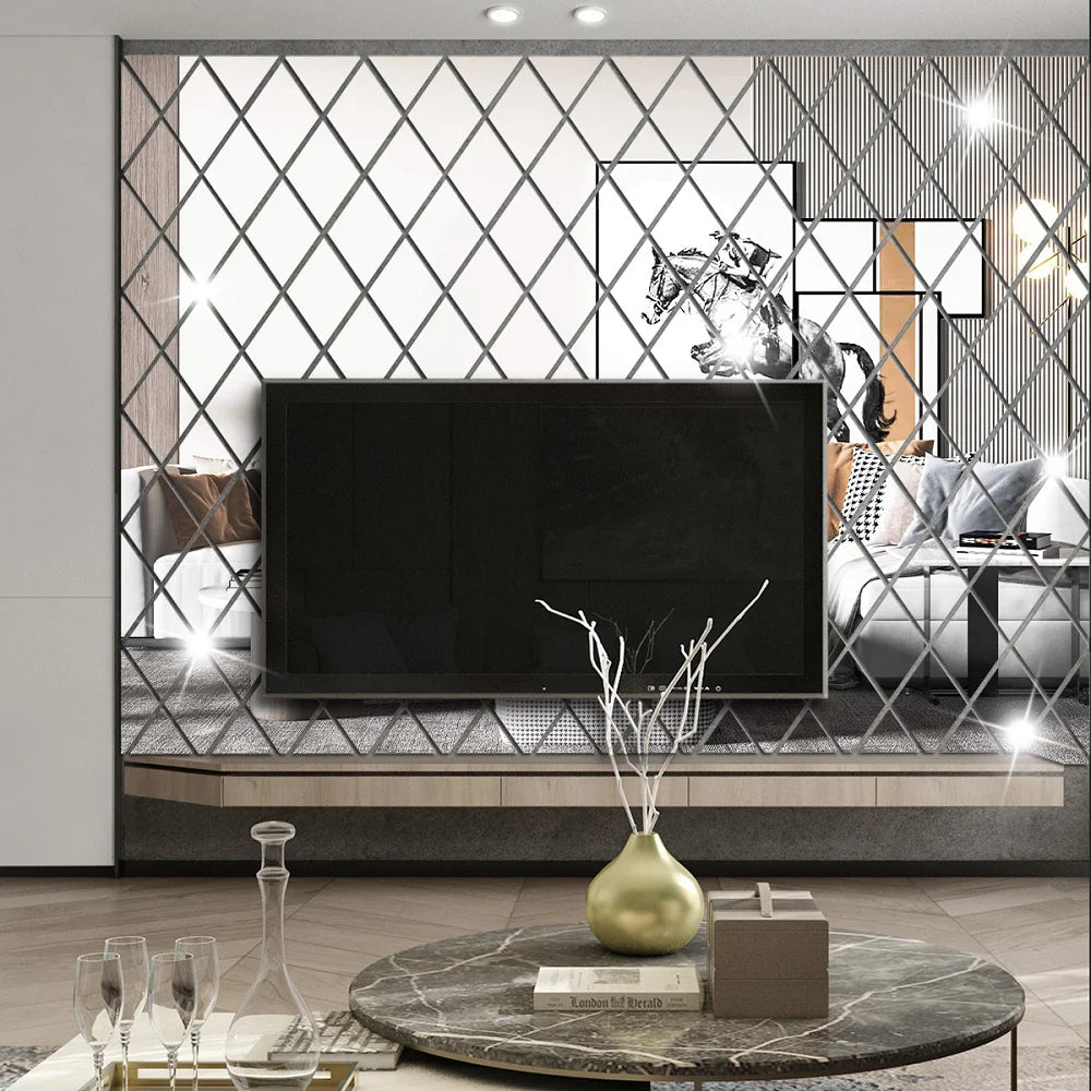 Wandspiegel-Aufkleber im Diamantmuster – Modernes Interieur Highlight-letto-design.com
