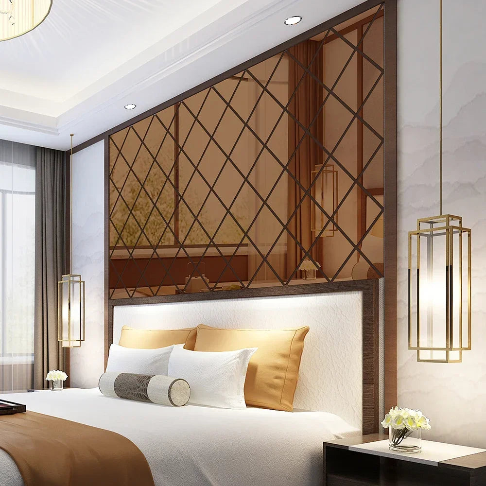 Wandspiegel-Aufkleber im Diamantmuster – Modernes Interieur Highlight-letto-design.com