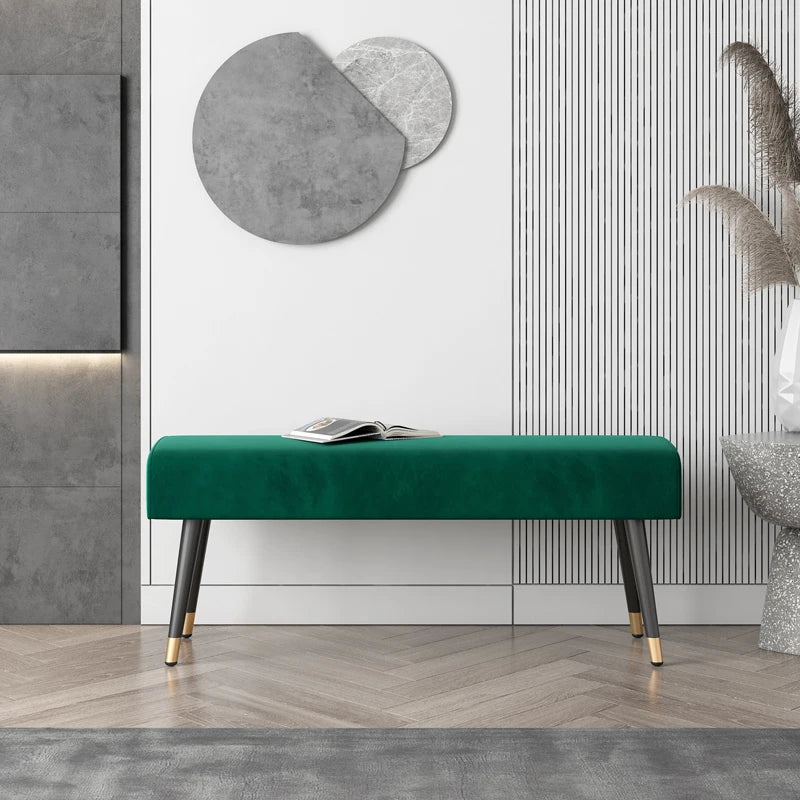 Samtige Sitzbank "Velotto" mit Goldakzenten-letto-design.com