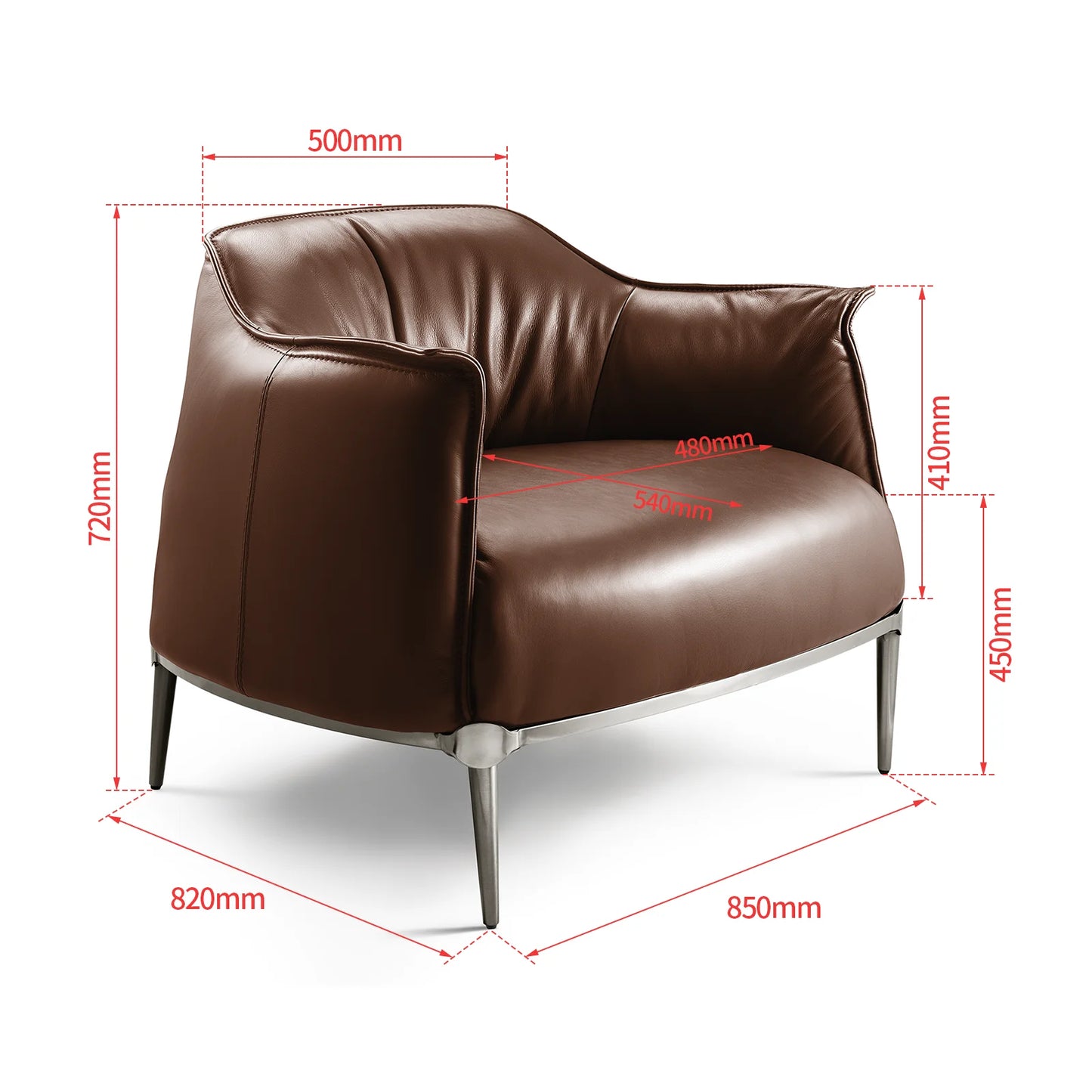 Poltrona Eleganza - Luxuriöser Sessel in echtem Leder-letto-design.com