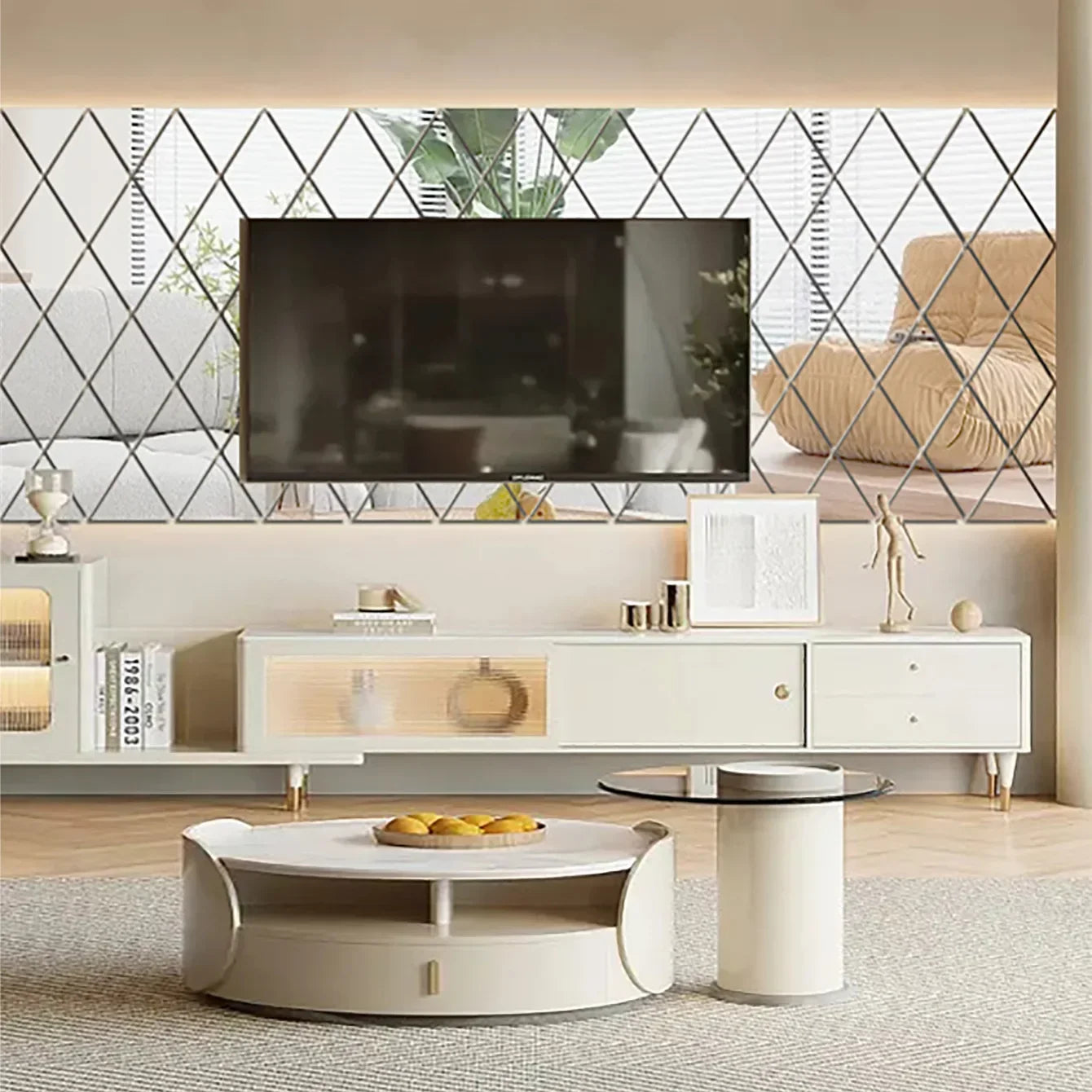 Wandspiegel-Aufkleber im Diamantmuster – Modernes Interieur Highlight-letto-design.com