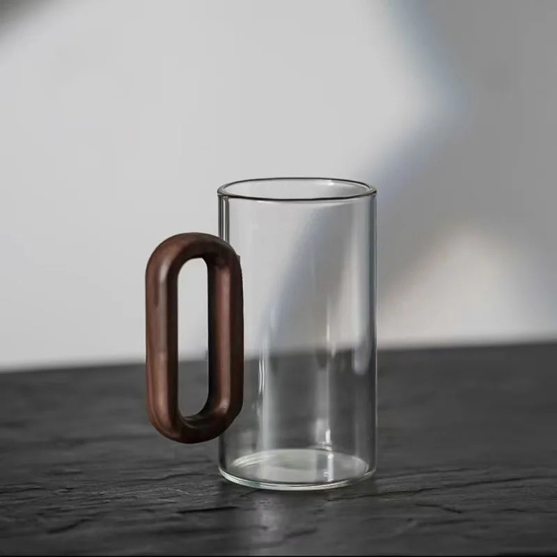 Stilvolle Glas-Tasse mit Holzgriff – Hochwertiges Design-letto-design.com