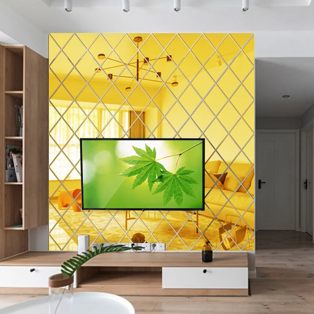 Wandspiegel-Aufkleber im Diamantmuster – Modernes Interieur Highlight-letto-design.com