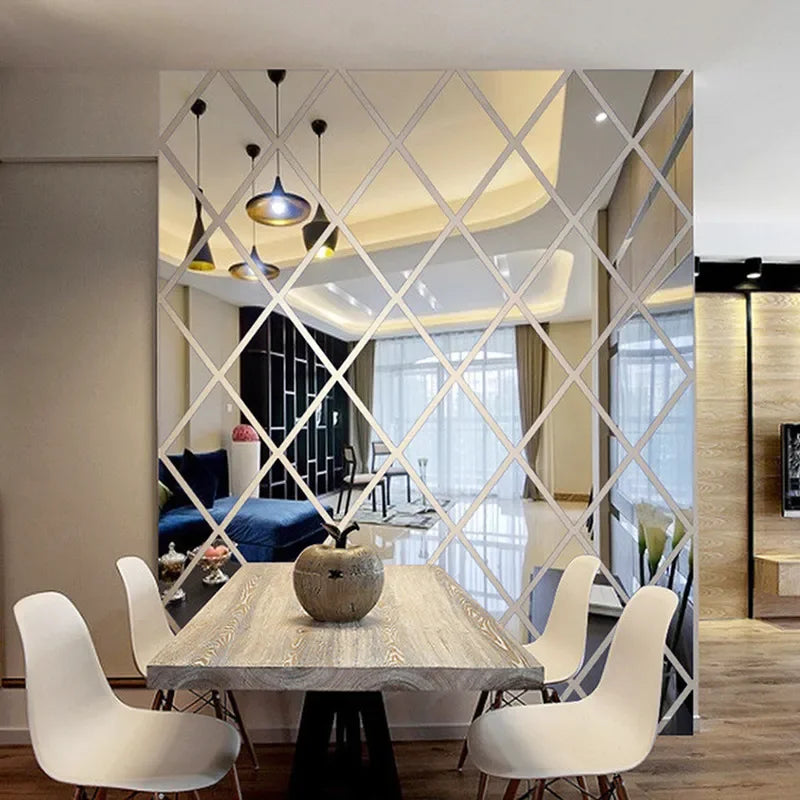 Wandspiegel-Aufkleber im Diamantmuster – Modernes Interieur Highlight-letto-design.com