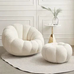 Komfortabler Bouclé Sessel mit Hocker – Moderne Eleganz für Ihr Zuhause-letto-design.com