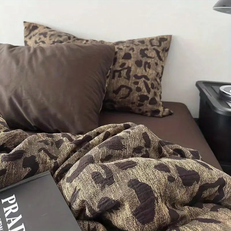 Exklusives Leoparden-Dessin Duvet-Set – Set Copripiumino Leopardo-letto-design.com