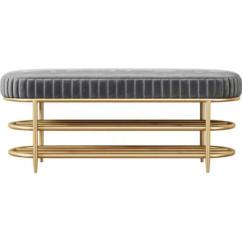 Stilvolle italienische Deko Bank – Samt Sitzbank mit Schuhregal-letto-design.com
