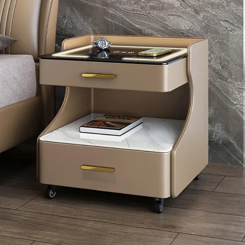 Eleganter Nachttisch mit Passwortschloss & Wireless-Ladestation-letto-design.com