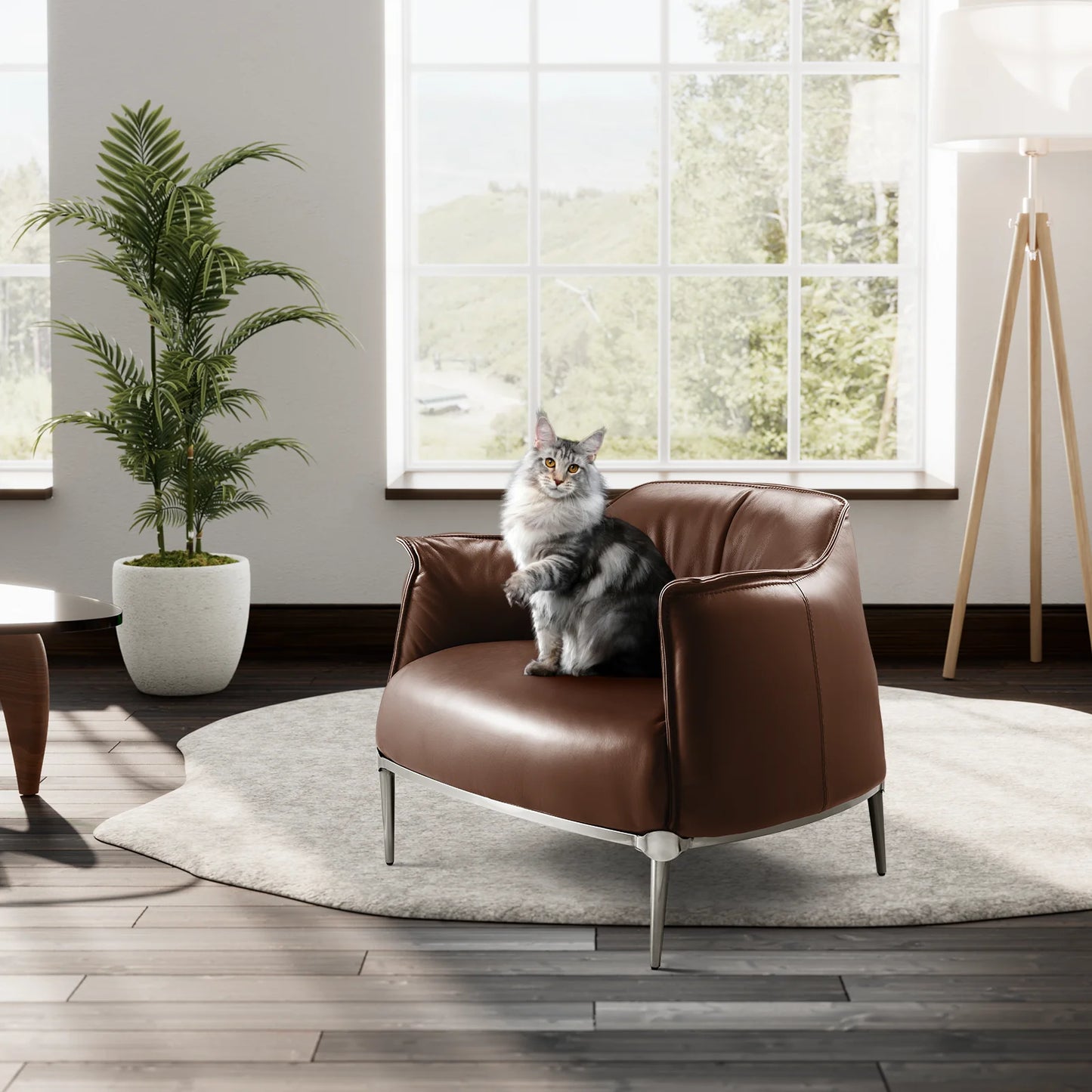 Poltrona Eleganza - Luxuriöser Sessel in echtem Leder-letto-design.com