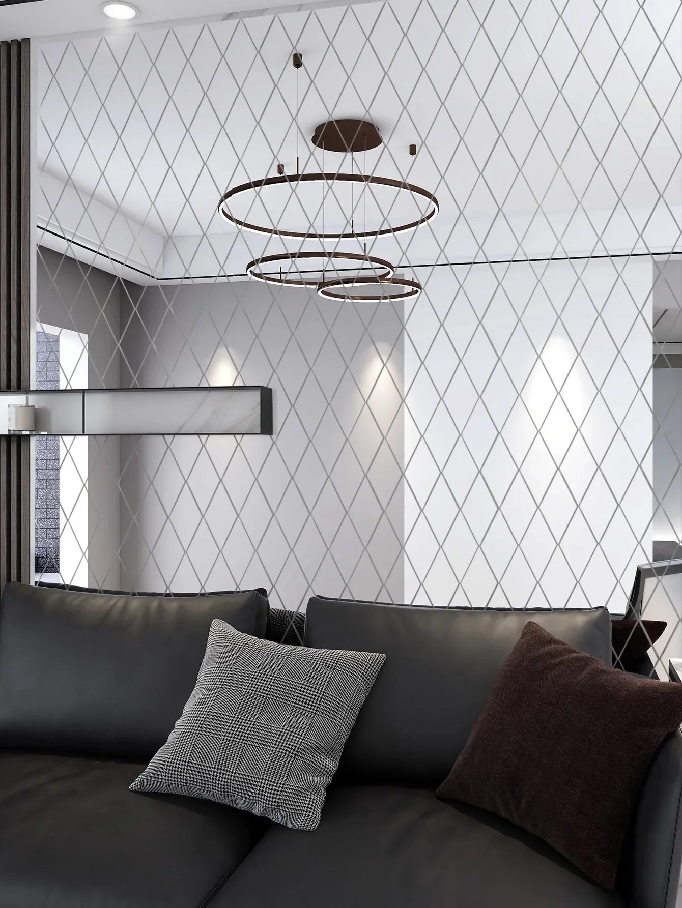 Wandspiegel-Aufkleber im Diamantmuster – Modernes Interieur Highlight-letto-design.com