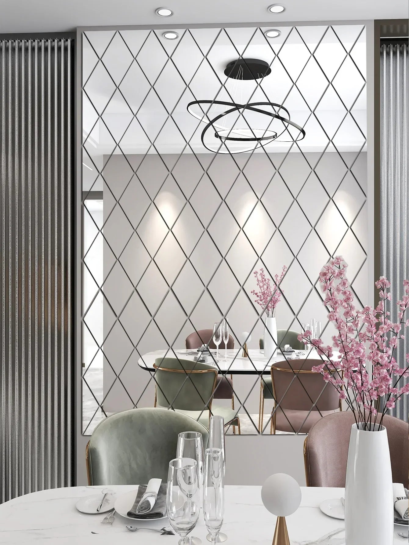 Wandspiegel-Aufkleber im Diamantmuster – Modernes Interieur Highlight-letto-design.com