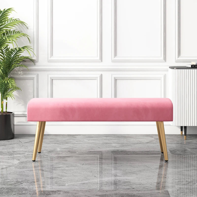 Samtige Sitzbank "Velotto" mit Goldakzenten-letto-design.com