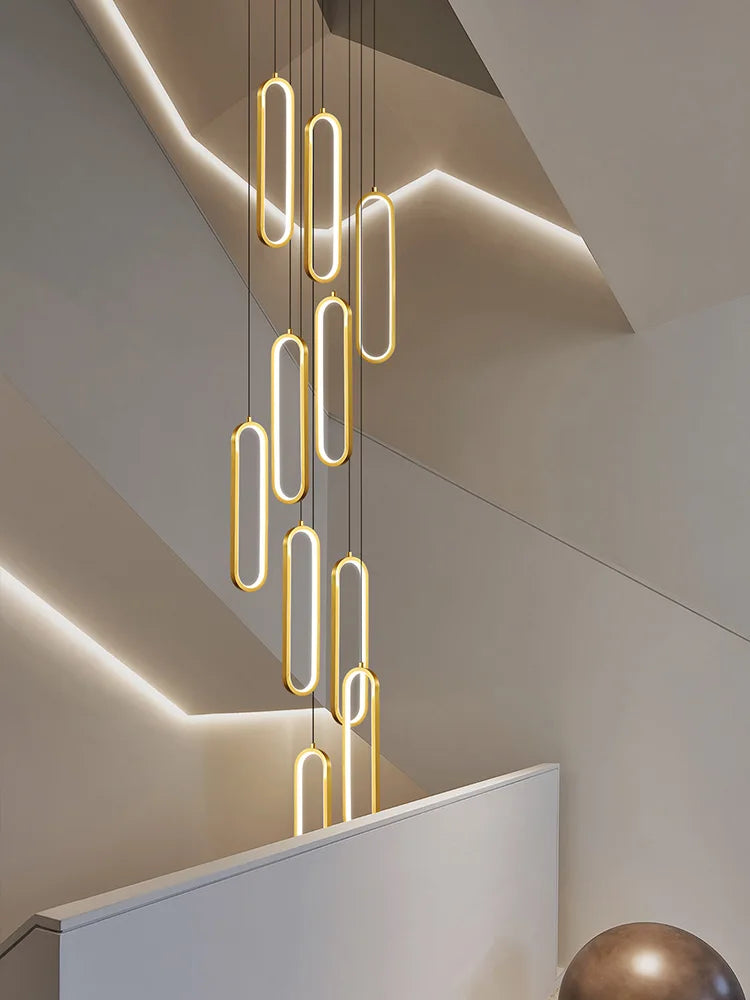 Eleganter LED-Kronleuchter "Luminous Elegance" für hohe Decken-letto-design.com