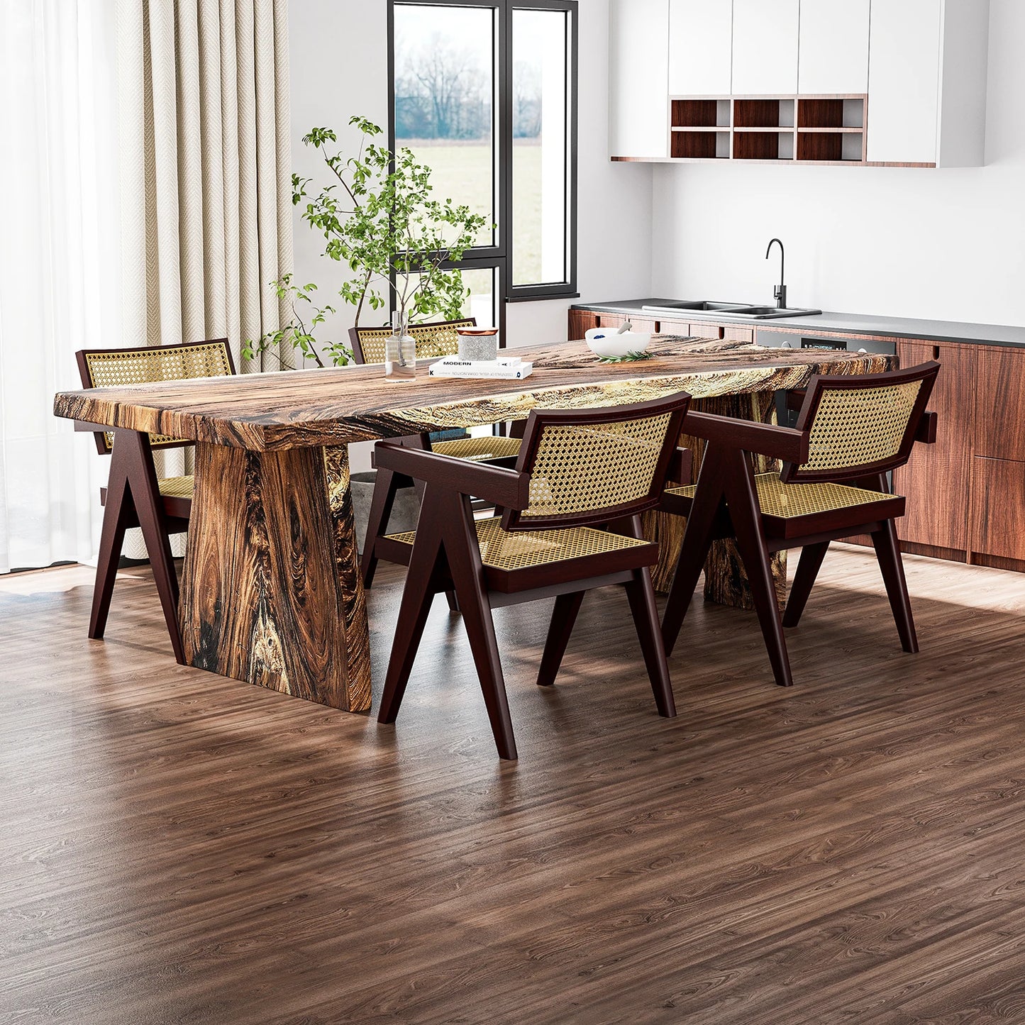 Poltrona Eleganza Veneziana - Stuhl aus Rattan und Massivholz-letto-design.com