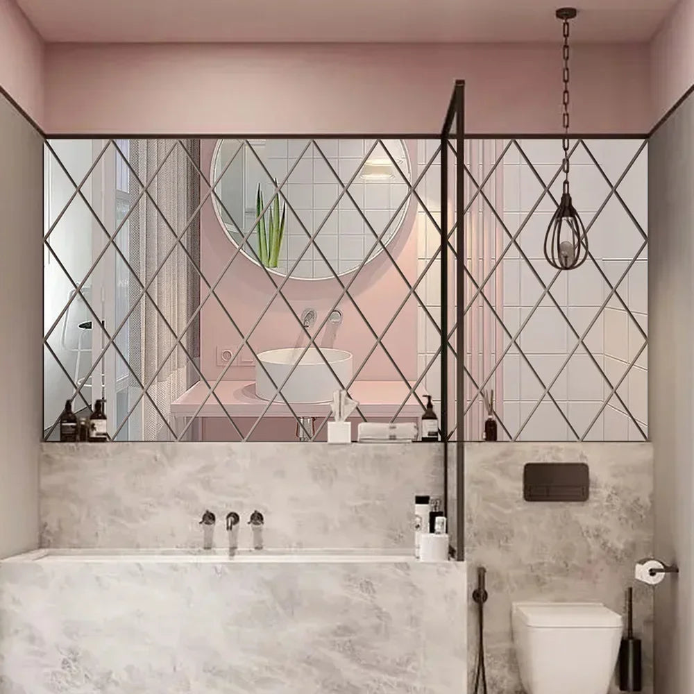 Wandspiegel-Aufkleber im Diamantmuster – Modernes Interieur Highlight-letto-design.com