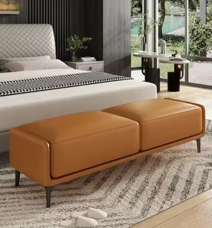 Elegante Sitzbank mit Lederbezug und minimalistischem Design-letto-design.com