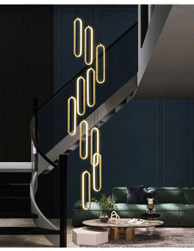 Eleganter LED-Kronleuchter "Luminous Elegance" für hohe Decken-letto-design.com