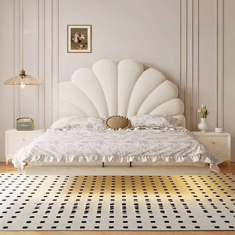 Luxuriöses Muschel-Design Polsterbett - Einzigartige Eleganz für Ihr Schlafzimmer-letto-design.com