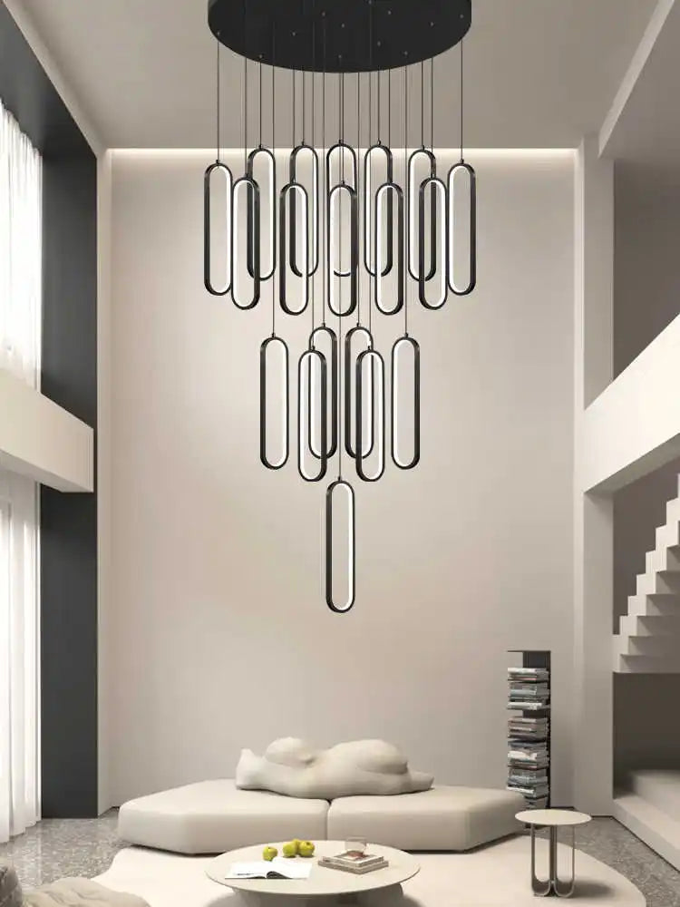 Eleganter LED-Kronleuchter "Luminous Elegance" für hohe Decken-letto-design.com
