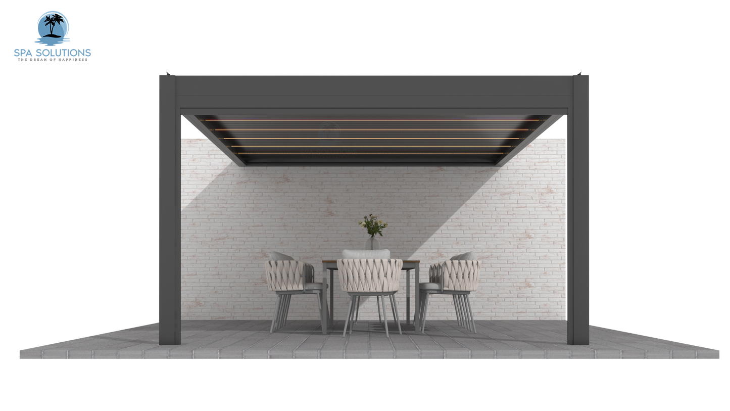 SkyMotion LED Aluminium Pergola 3m x 6m motorisiert-letto-design.com