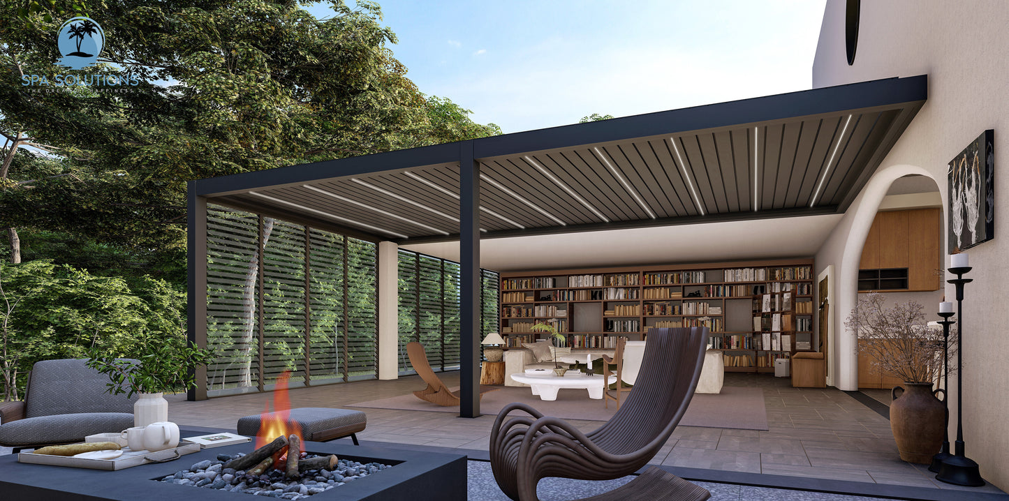 SkyMax Ultra Aluminium Pergola LED 4m x 8m motorisiert-letto-design.com