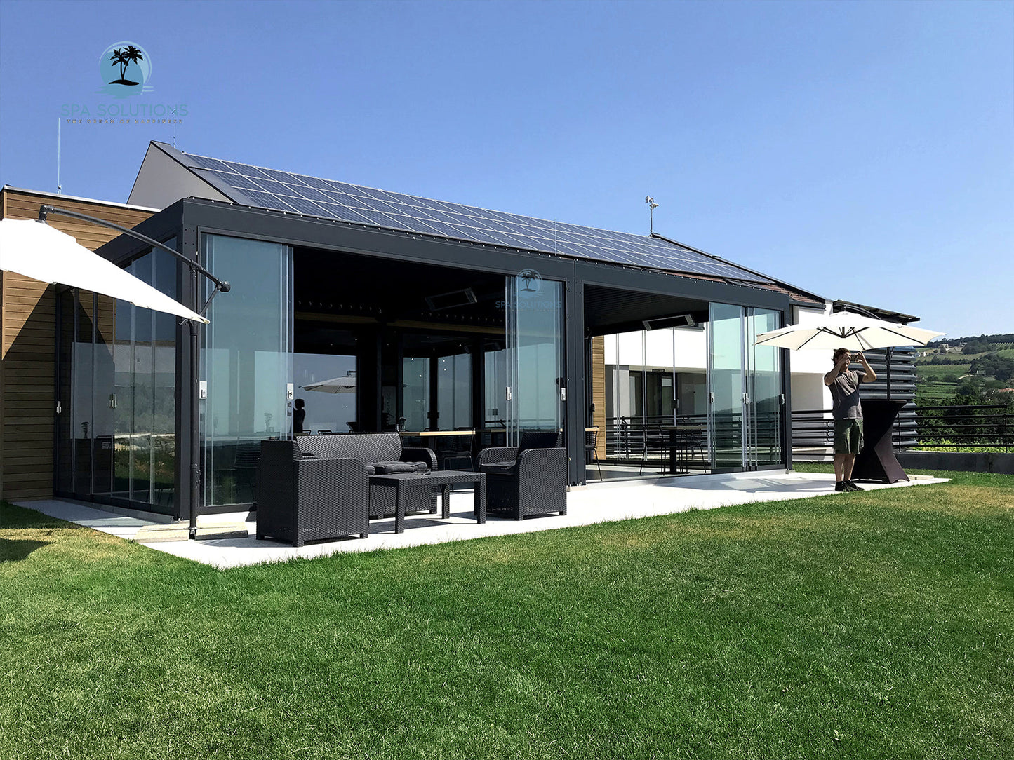 Sky Pergola Glas-Seitenwand 4m-letto-design.com