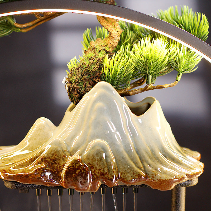 Indoor Brunnen mit LED Ring und Nebeleffekt-letto-design.com
