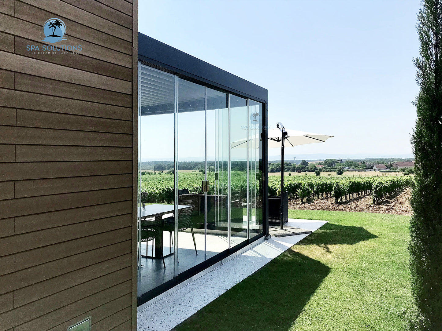 Sky Pergola Glas-Seitenwand 3m-letto-design.com