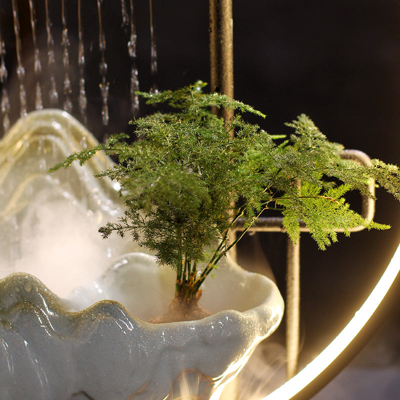 Indoor Brunnen mit LED Ring und Nebeleffekt-letto-design.com