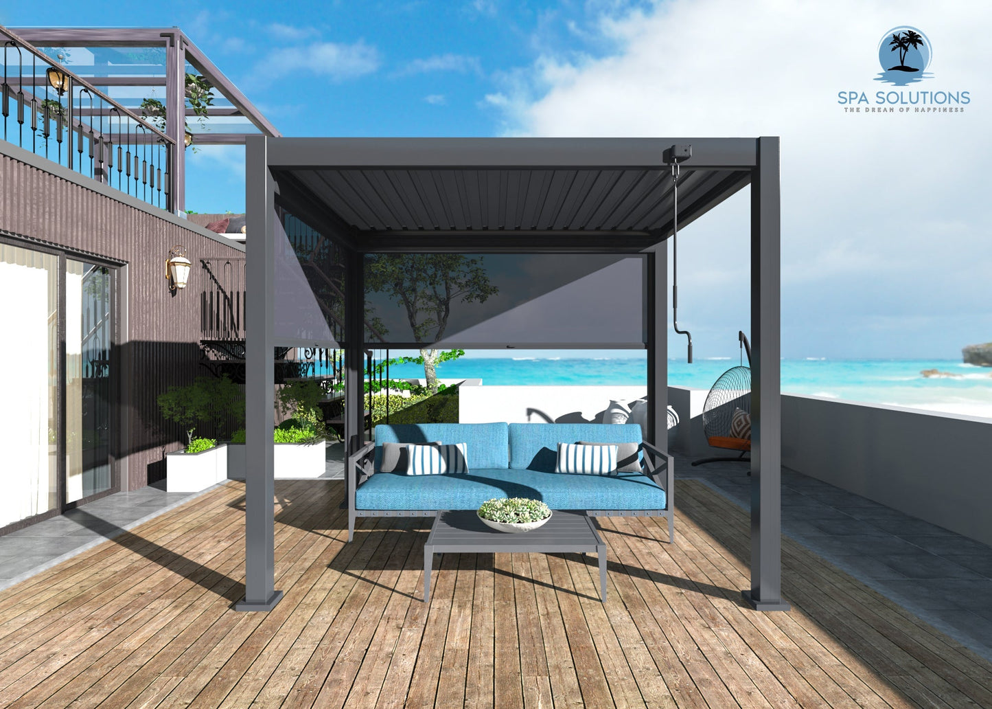 SkyLite ECO Aluminium Pergola LED 3m x 3m-letto-design.com