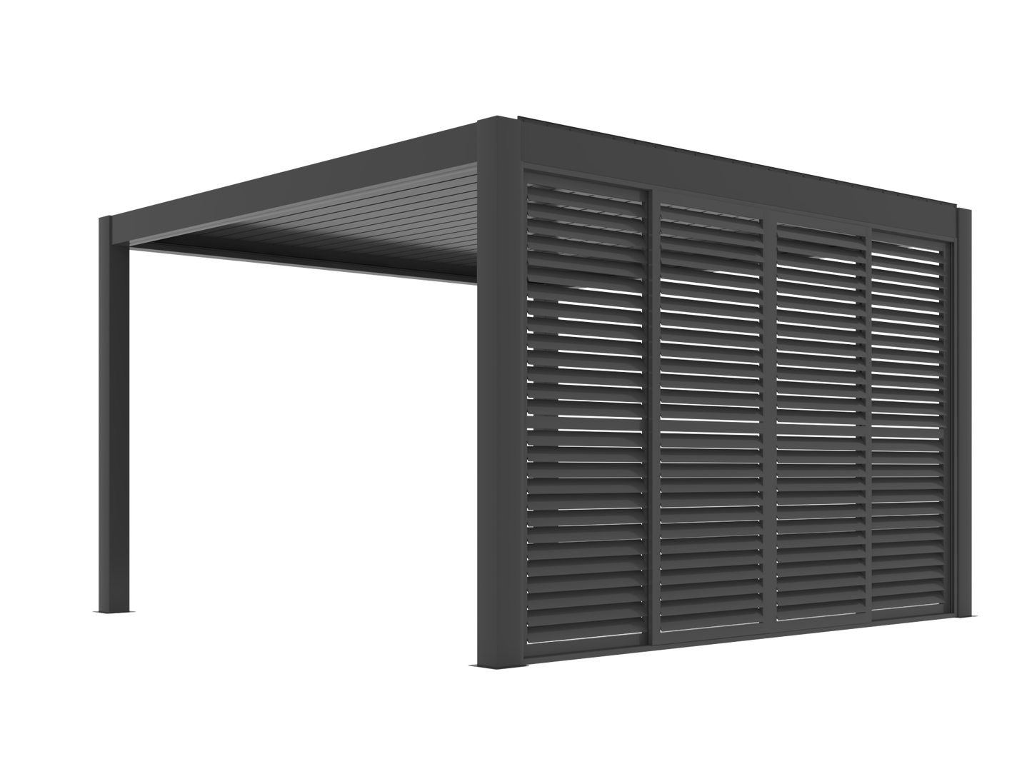Sky Pergola Lamellenwand 4m-letto-design.com