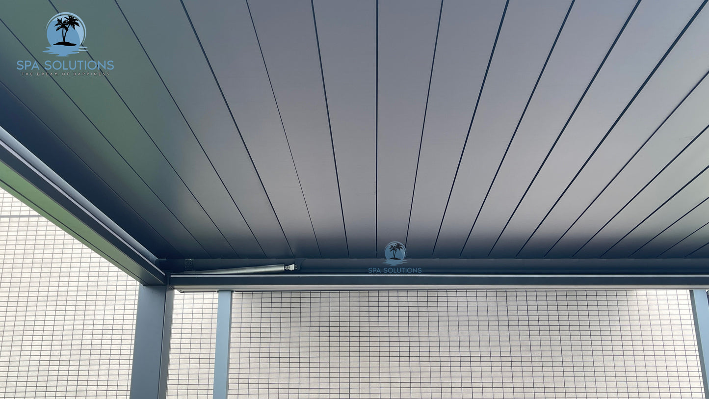 SkyMotion LED Aluminium Pergola 3m x 4m motorisiert-letto-design.com